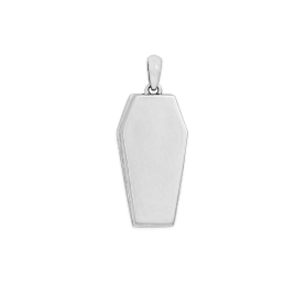Sterling Silver Coffin Locket Charm 30x12mm