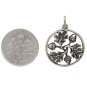 Sterling Silver Oak Leaf and Acorn Mandala Charm with Dime