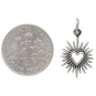 Sterling Silver Small Open Radiant Heart Charm  with Dime
