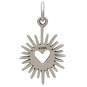 Sterling Silver Small Open Radiant Heart Charm  Back View