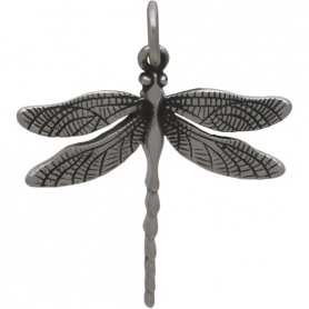 Sterling Silver Large Detailed Dragonfly Charm