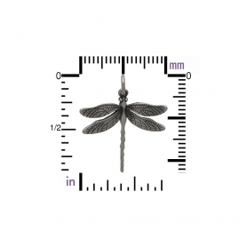 Sterling Silver Large Detailed Dragonfly Charm