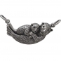 Silver Mama and Baby Sea Otter Pendant Festoon 