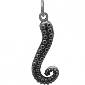 Sterling Silver Octopus Tentacle Charm