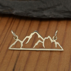 Sterling Silver Mountain Pendant Festoon 10x29mm