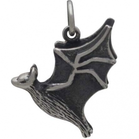 Sterling Silver Flying Bat Charm 