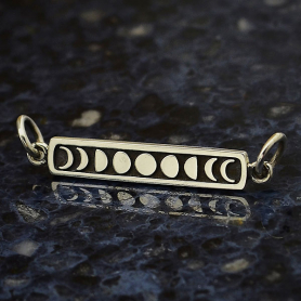 Sterling Silver Moon Phases Link 7x27mm