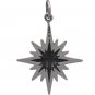 Sterling Silver North Star Charm with 16 Points