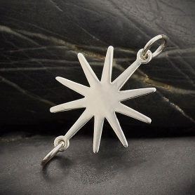 Sterling Silver Sun Link 28x16mm
