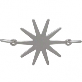 Sterling Silver Sun Link 28x16mm