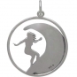 Sterling Silver Surfer Girl Charm 