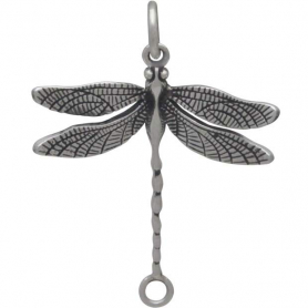 Sterling Silver Detailed Dragonfly Link 27x21mm