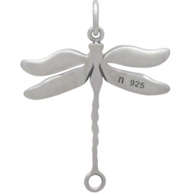 Sterling Silver Detailed Dragonfly Link 27x21mm