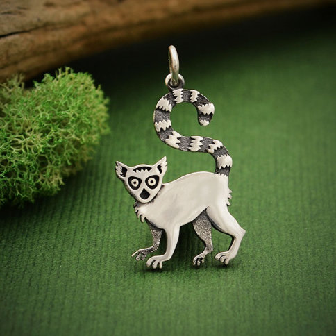 Sterling Silver Lemur Charm