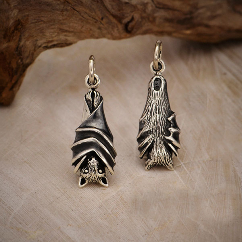 Sterling Silver Hanging Bat Charm