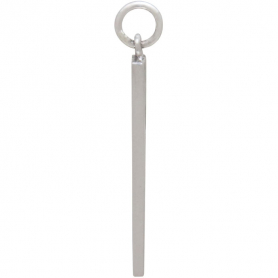 Sterling Silver Rectangle Camping Charm with Tent