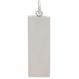Sterling Silver Rectangle Camping Charm with Tent