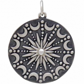 Sterling Silver Sun and Moon Mandala Pendant