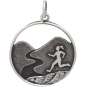 Sterling Silver Trail Running Girl Charm