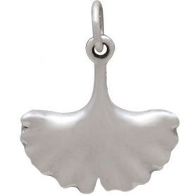 Sterling Silver Ginkgo Leaf Charm 20x16mm