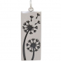 Sterling Siver Dandelion Pendant Long Rectangle