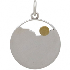 Sterling Silver Layer Canyon Charm with Bronze Sun