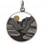 Sterling Silver Layer Canyon Charm with Bronze Sun