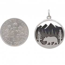  Sterling Silver Bear Charm in Mountain Meadows