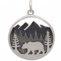  Sterling Silver Bear Charm in Mountain Meadows