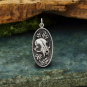 Sterling Silver Flower and Cat Skull Pendant 