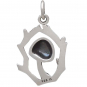 Sterling Silver Mushroom Charm with Branch Frame
