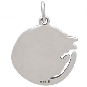 Sterling Silver Curled Cat Charm