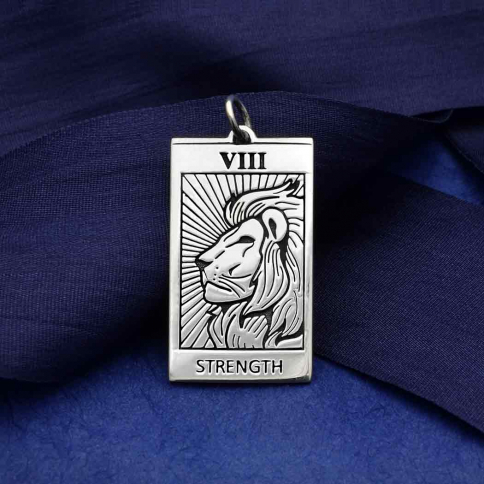 Sterling Silver Strength Tarot Card Charm