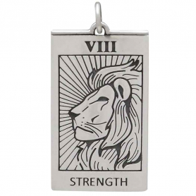 Sterling Silver Strength Tarot Card Charm