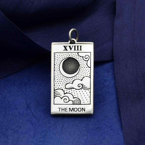Sterling Silver Moon Tarot Card Charm