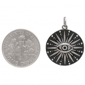 Sterling Silver All Seeing Eye Mandala Charm