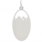 Sterling Silver Layered Tree and Mountain Oval Charm