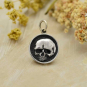 Sterling Silver Shadow Box Skull Charm 