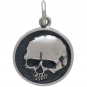 Sterling Silver Shadow Box Skull Charm 