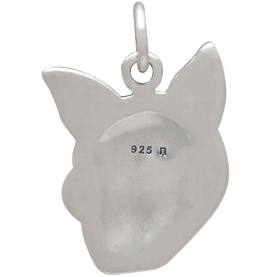 Sterling Silver Flat Cat Skull Charm