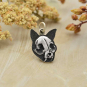 Sterling Silver Flat Cat Skull Charm