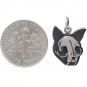 Sterling Silver Flat Cat Skull Charm