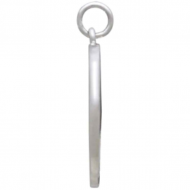 Silver Bear and Mountain Pendant with Bronze Star 26x20mm