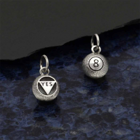 Sterling Silver Magic Eight Ball Charm 13x8mm