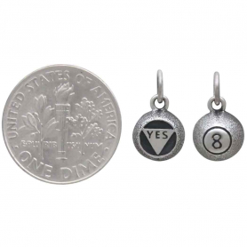 Sterling Silver Magic Eight Ball Charm 13x8mm
