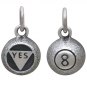 Sterling Silver Magic Eight Ball Charm 13x8mm
