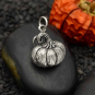 Sterling Silver Dimensional Pumpkin Charm 19x13mm