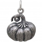 Sterling Silver Dimensional Pumpkin Charm 19x13mm