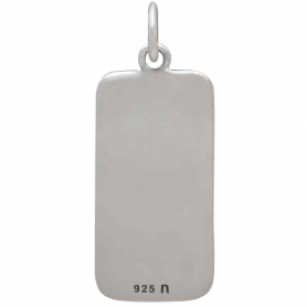 Sterling Silver Full Moon and Snowy Mountain Pendant 26x10mm