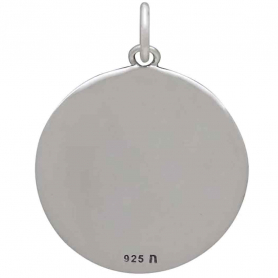 Sterling Silver Snowy Mountain and Snowflake Pendant 23x18mm